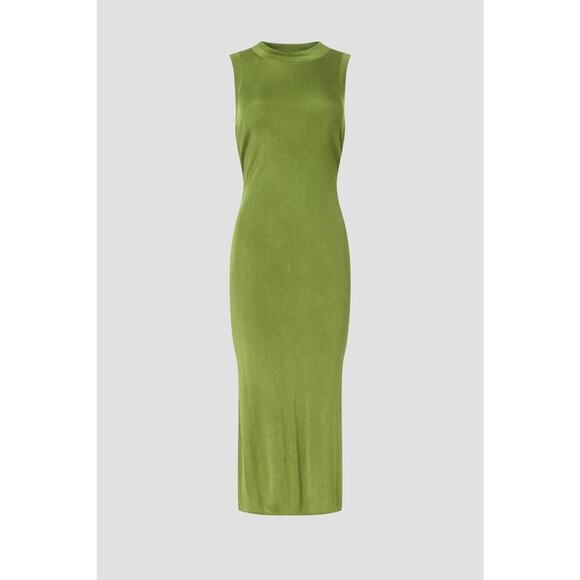 ATLEIN COLLECTIVE Green Crewneck Sleeveless Midi Dress Size Medium - Picture 15 of 15